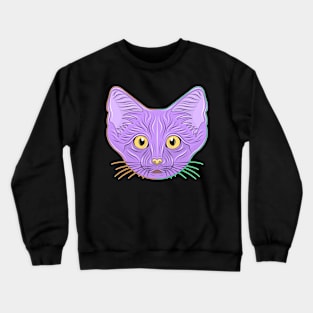 purple sand cat face Crewneck Sweatshirt